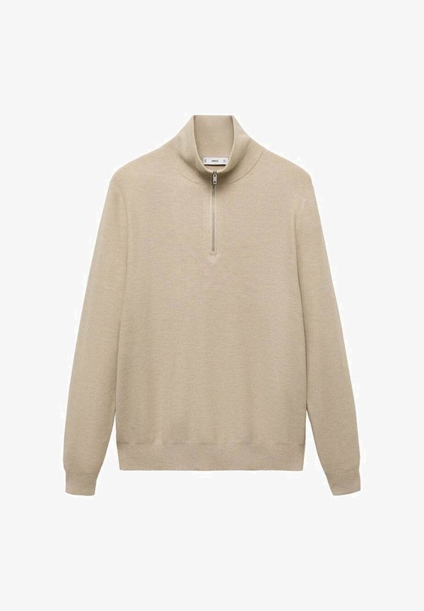 Mango WITH ZIPPER COLLAR - Jumper - beige