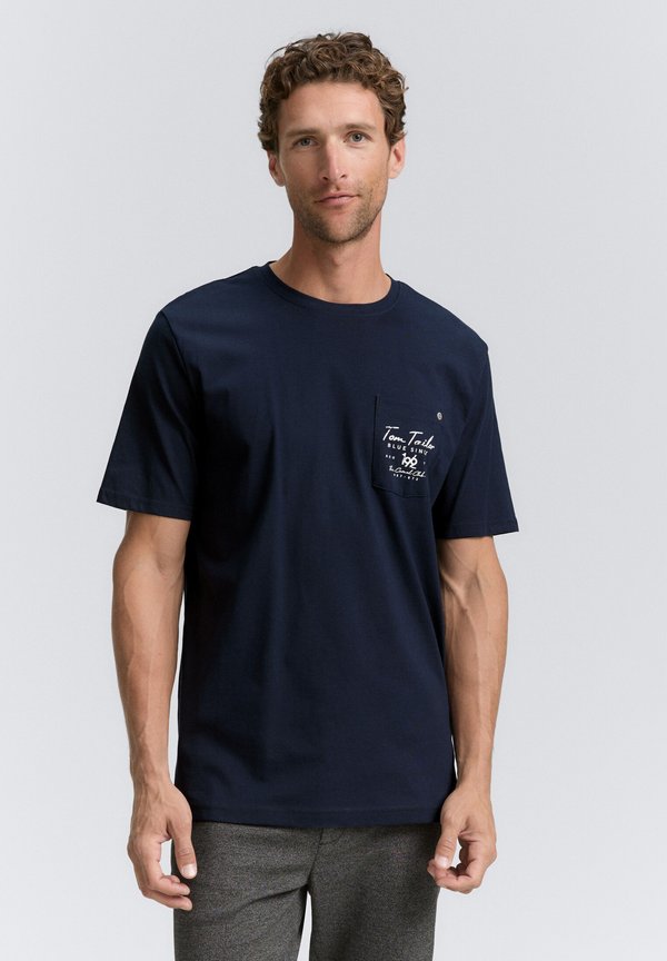 TOM TAILOR KURZARM - Print T-shirt - dunkelblau