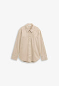 TOM TAILOR IN WILDLEDER-OPTIK - Button-down blouse - soft taupe grey