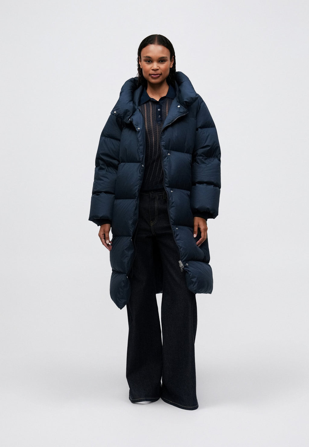 WATER REPELLENT DOWN LONGLINE WRAP COAT Media 2