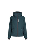Teeffarbene wasserdichte Jacke mit Reißverschluss, verstellbare Kapuze und zwei Seitentaschen. Mit schwarzen Ärmelbündchen und Logodetails auf der Brust.