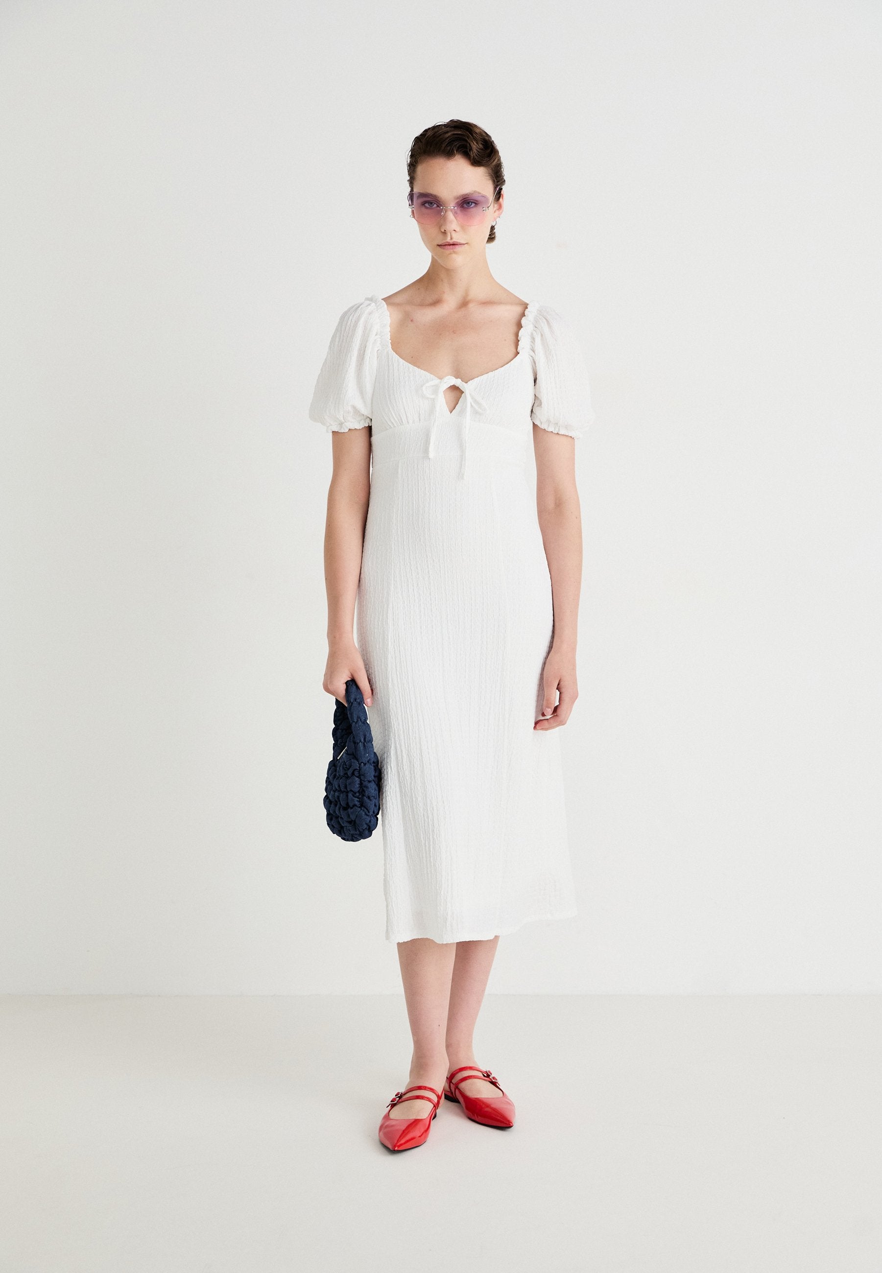 Gina Tricot PUFF SLEEVE MIDI DRESS