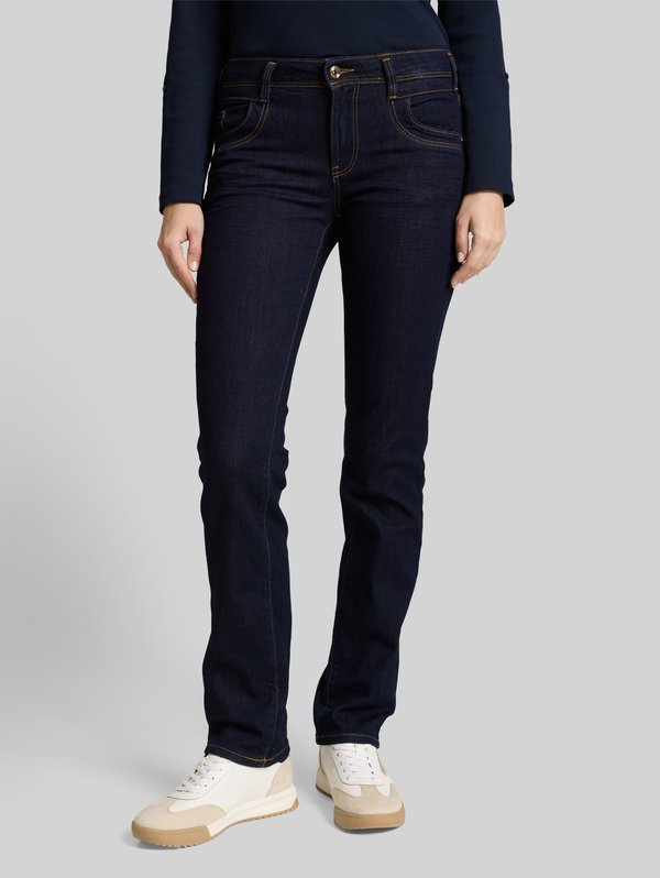 TOM TAILOR TTALEXA STRAIGHT FIT - Slim fit jeans - rinsed blue denim