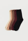 Vero Moda KIRA SOCKS 5 PACK - Socks - cafe au lait/oatmeal/nutmeg/winetasting/black