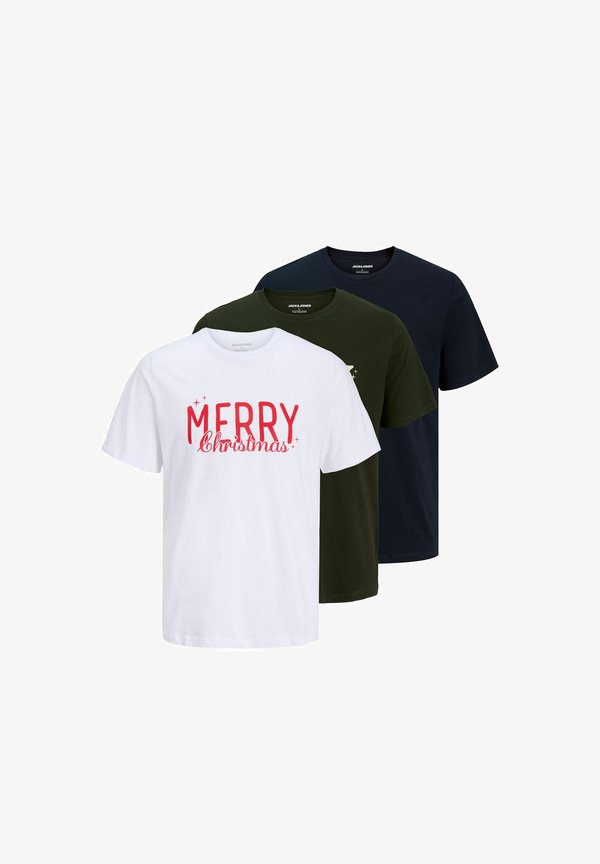 Jack & Jones 3-pack X-mas - Print T-shirt - sky captain