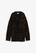 TOM TAILOR Cardigan - big brown leo design