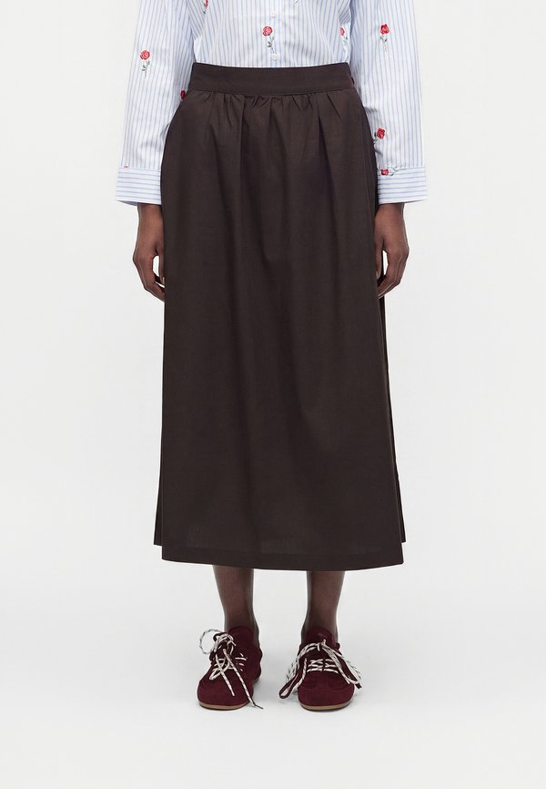 Vero Moda VMCILLA High waist Long - A-line skirt - chocolate torte