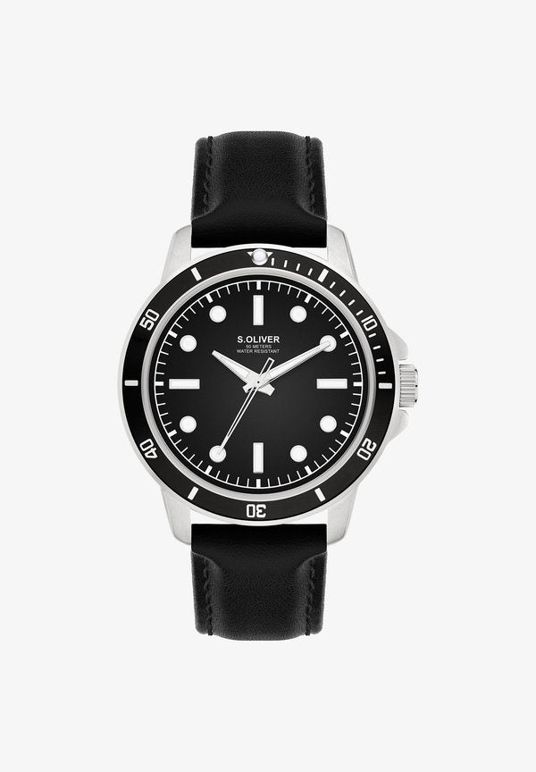s.Oliver ELEGANT LEATHER - Watch - schwarz