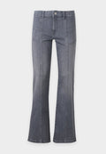 ONLY ONLSIA LOW WAIST PLEAT - Flared Jeans - grey denim