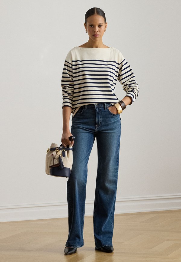 Lauren Ralph Lauren STRIPED JERSEY BOATNECK TOP