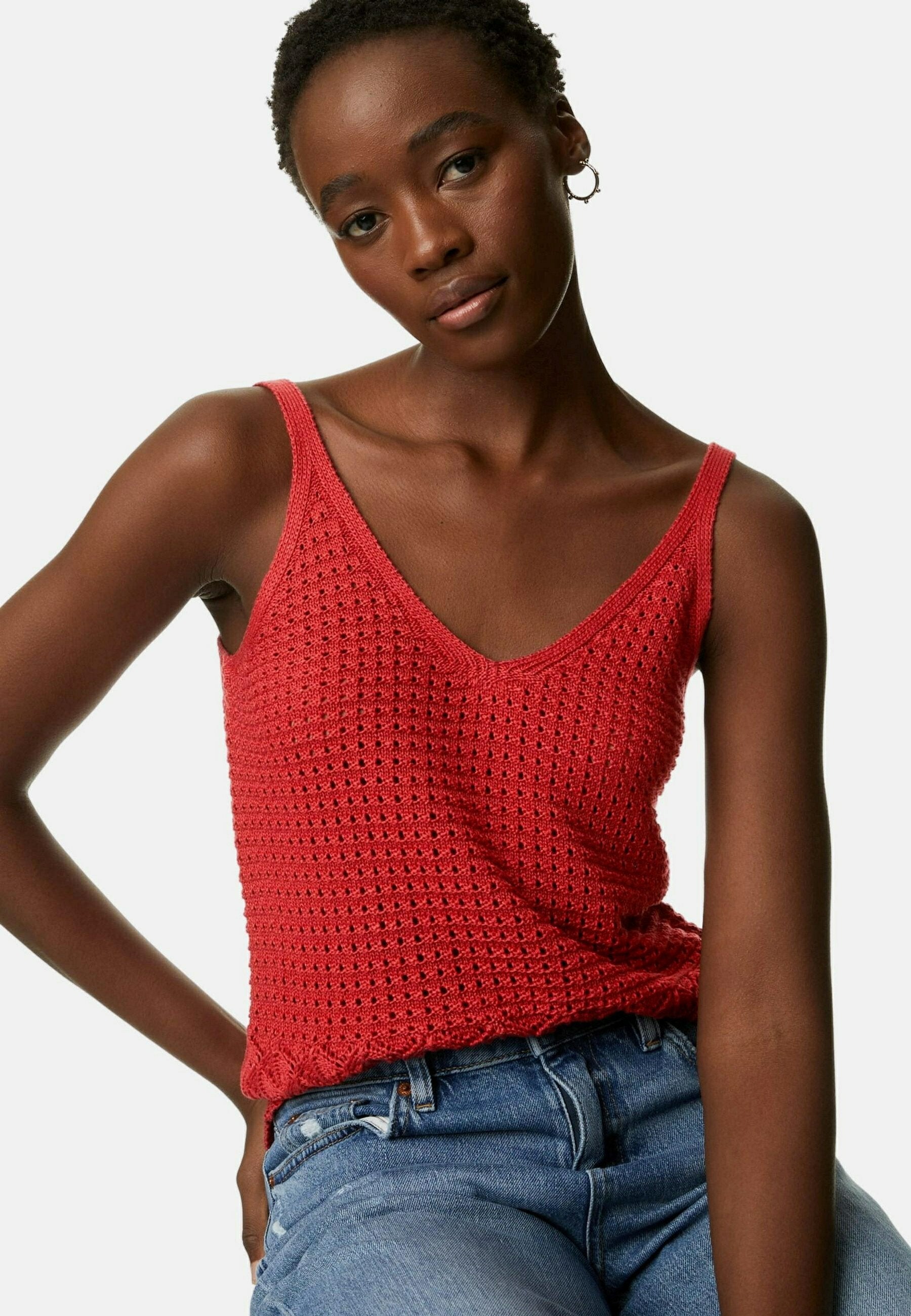 Marks & Spencer POINTELLE TEXTURED V NECK