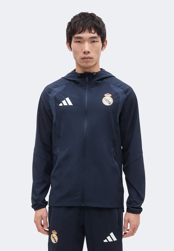 adidas Performance REAL MADRID TIRO TRAVEL FULL ZIP - Windbreaker - night navy