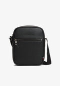 Tommy Hilfiger WOVEN PANEL CROSSBODY REPORTER BAG - Cross body bag - black