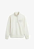 Calvin Klein Jeans CALVIN KLEIN JEANS DENIM LOGO QUARTER ZIP SWEATSHIRT - Sweatshirt - tofu
