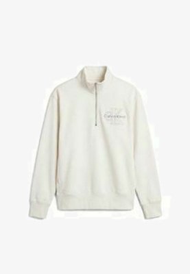 Calvin Klein Jeans CALVIN KLEIN JEANS DENIM LOGO QUARTER ZIP SWEATSHIRT - Sweatshirt - tofu