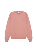Staubrosa Baumwoll-Sweatshirt mit rundem Ausschnitt, gerippten Bündchen und Bund; verfügt über ein kleines geprägtes Abzeichen auf der Brust.