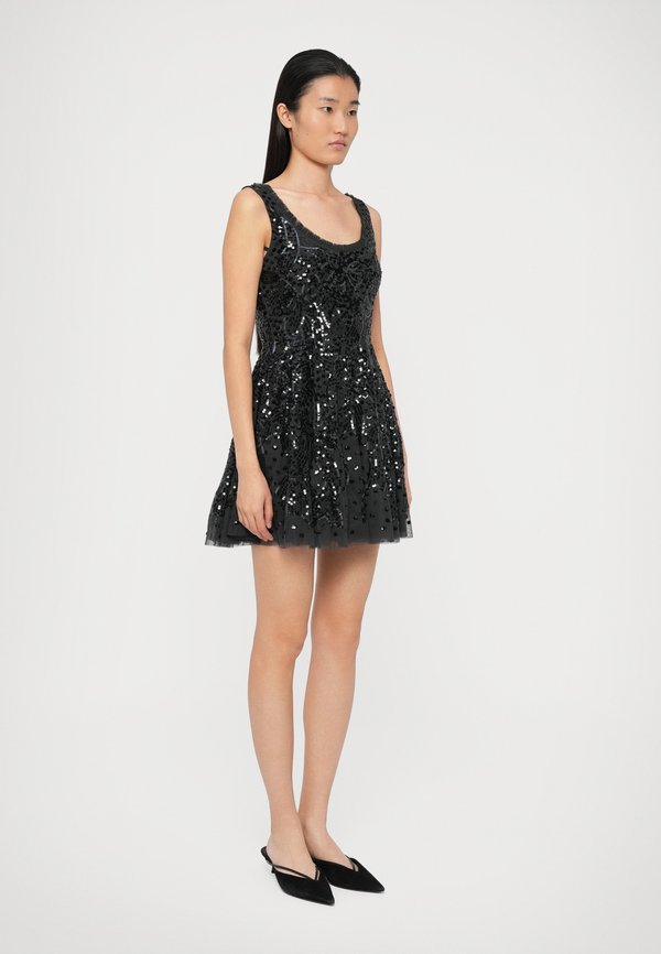 Needle & Thread SEQUIN RIBBON SCOOP NECK MICRO DRESS