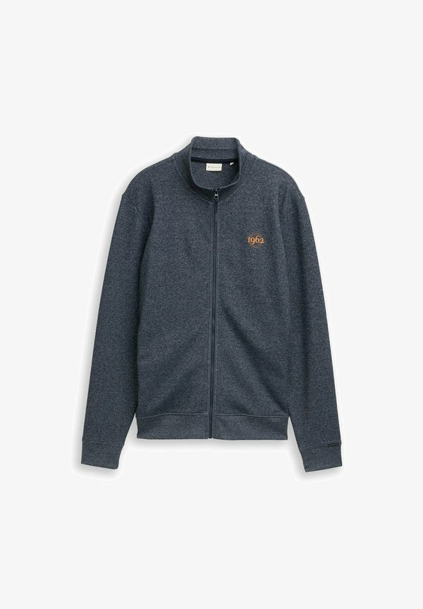 TOM TAILOR MELANGE-OPTIK - Zip-up sweatshirt - navy fine yd stripe