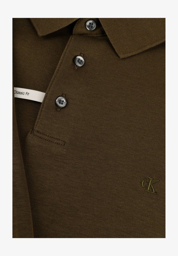 Calvin Klein CALVIN KLEIN HEREN POLO'S SS SUPIMA CHEST EMB POLO. - Polo shirt - s crude green
