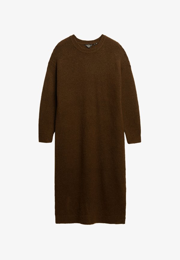 Superdry & Co SLOUCH MIDI - Jumper dress - dark brown twist