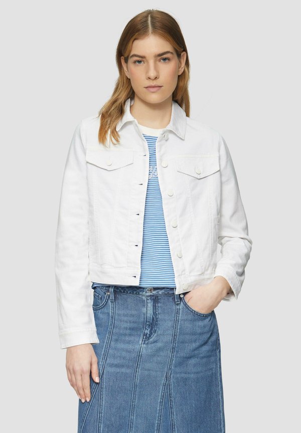 s.Oliver MIT SEITLICHEN EINGRIFFTASCHEN - Denim jacket - weiß