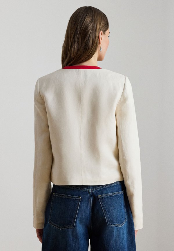 Lauren Ralph Lauren TWO-TONE LINEN-BLEND TWILL BLAZER