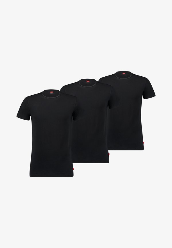 Levi's® CLASSIC SOLID CREW 3 PACK - Undershirt - jet black