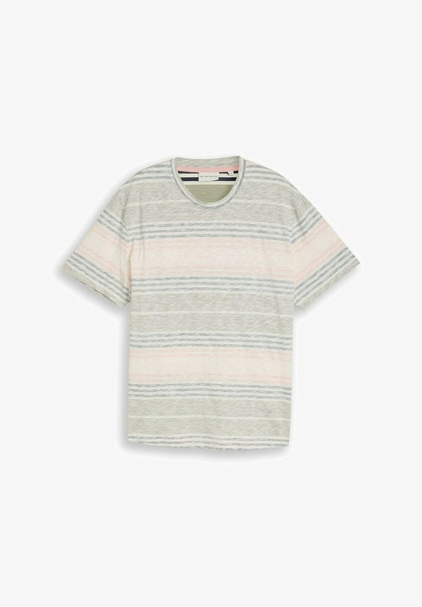 TOM TAILOR TOM TAILOR T-SHIRT PLUS SIZE - T-SHIRT MIT INSIDE-OUT STREIFENMUSTER - Print T-shirt - rose teal multi color stripe