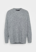 Vero Moda Petite VMELYA O NECK LONG - Jumper - medium grey melange