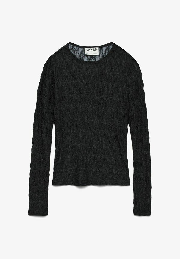 Vero Moda BLUSE AWTESSY TOP - Blouse - black