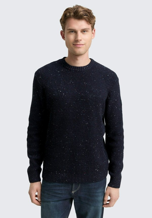 TOM TAILOR Jumper - navy melange multi neps