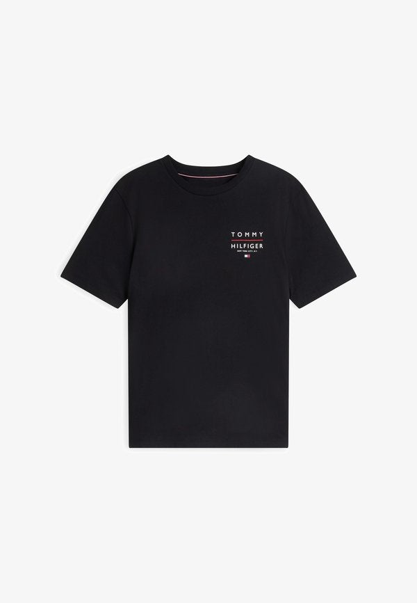 Tommy Hilfiger BRAND LOVE LEFT CHEST TEE - Basic T-shirt - black