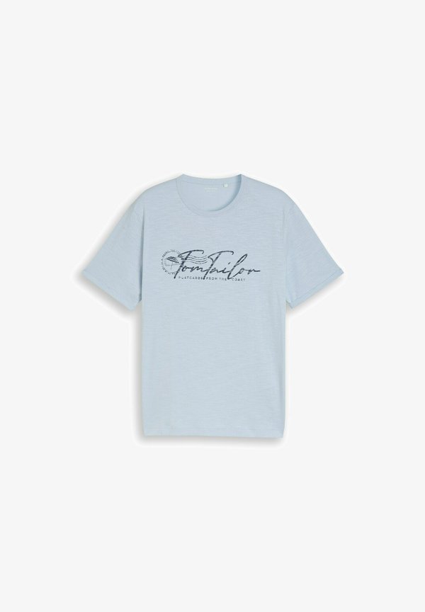 TOM TAILOR TOM TAILOR T-SHIRT T-SHIRT MIT LOGO-PRINT - Print T-shirt - light blue grey