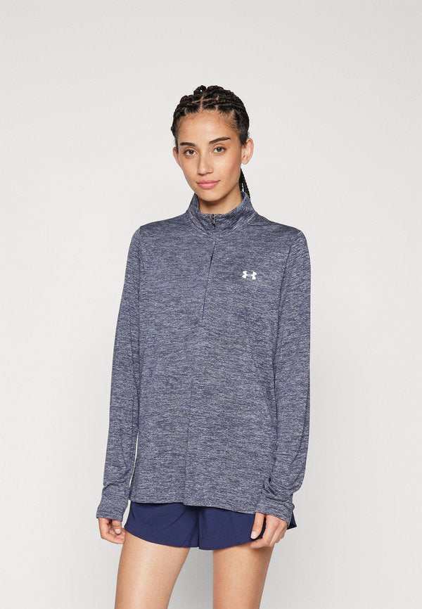 Under Armour TECH TWIST - Long sleeved top - midnight navy/white