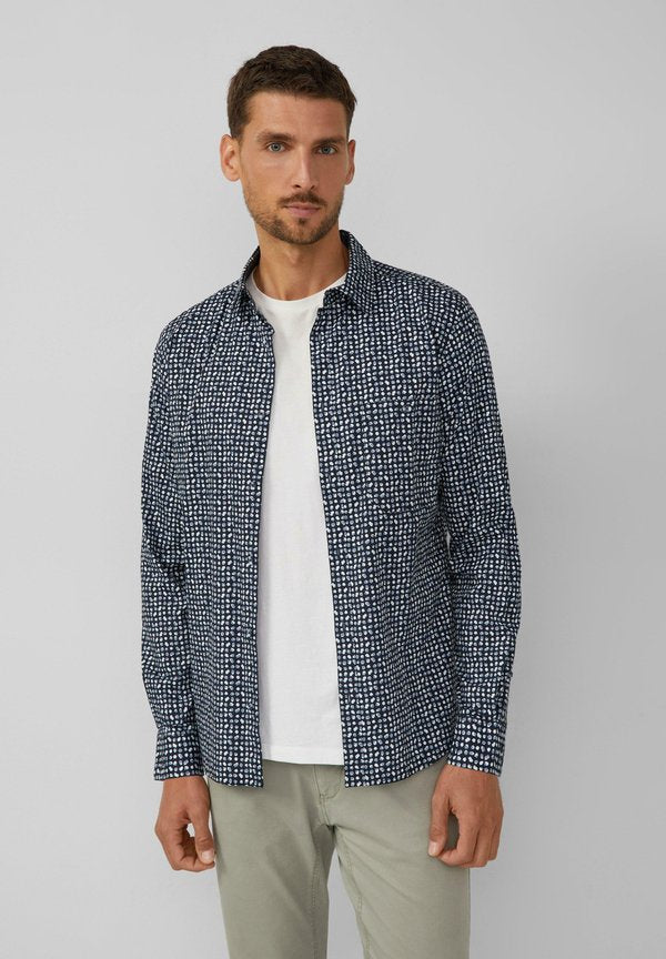 s.Oliver MOTIFS AVEC DÉTAILS CONTRASTÉS - Shirt - navy