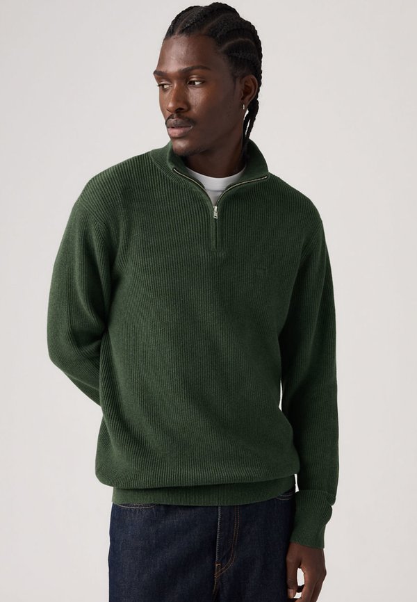 Levi's® QUARTER ZIP - Jumper - duffel bag heather green