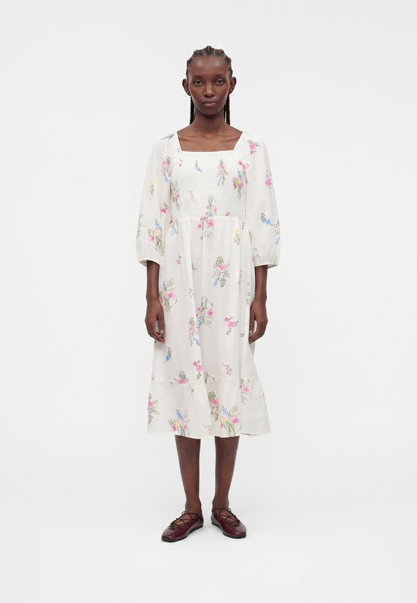 Vero Moda VMDICTHE SQUARE CALF DRESS - Day dress - snow white