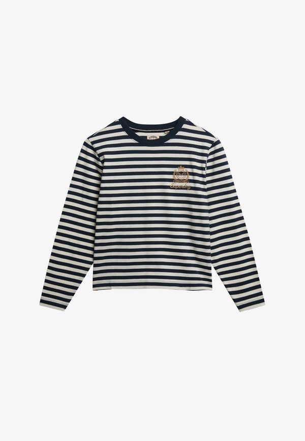 Superdry & Co COUNTRY CLUB LONG SLEEVE STRIPE - Long sleeved top - navy stripe