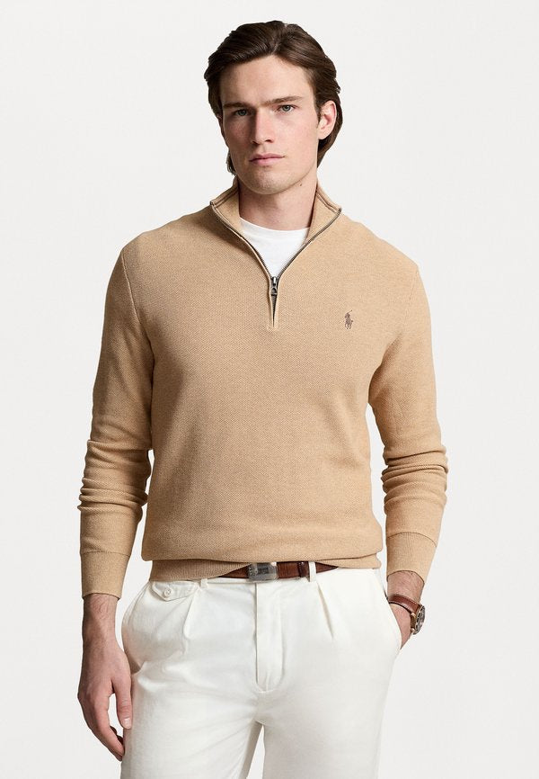 Polo Ralph Lauren MESH KNIT COTTON QUARTER ZIP SWEATER
