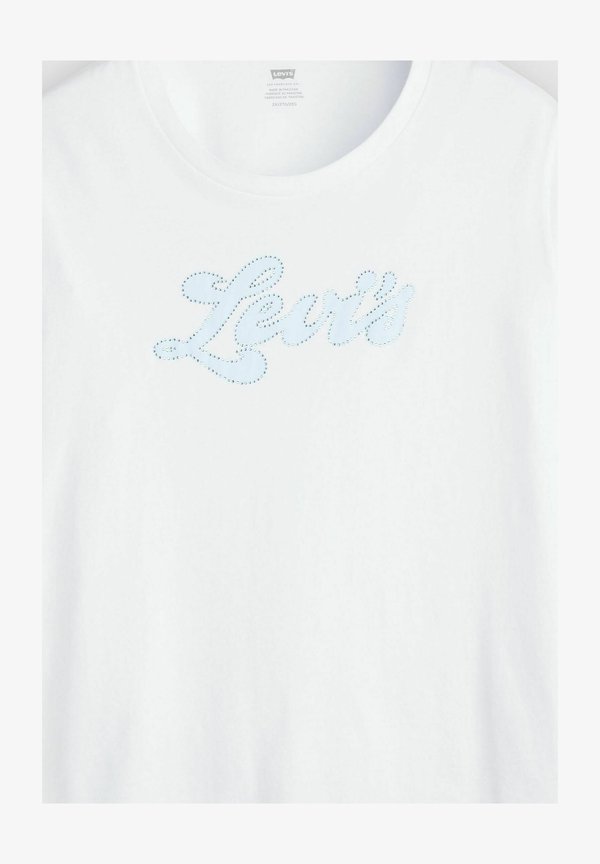 Levi's® PL PERFECT TEE PLUS RHINESTONE SPORTY LE. - Print T-shirt - plus rhinestone spor - whites