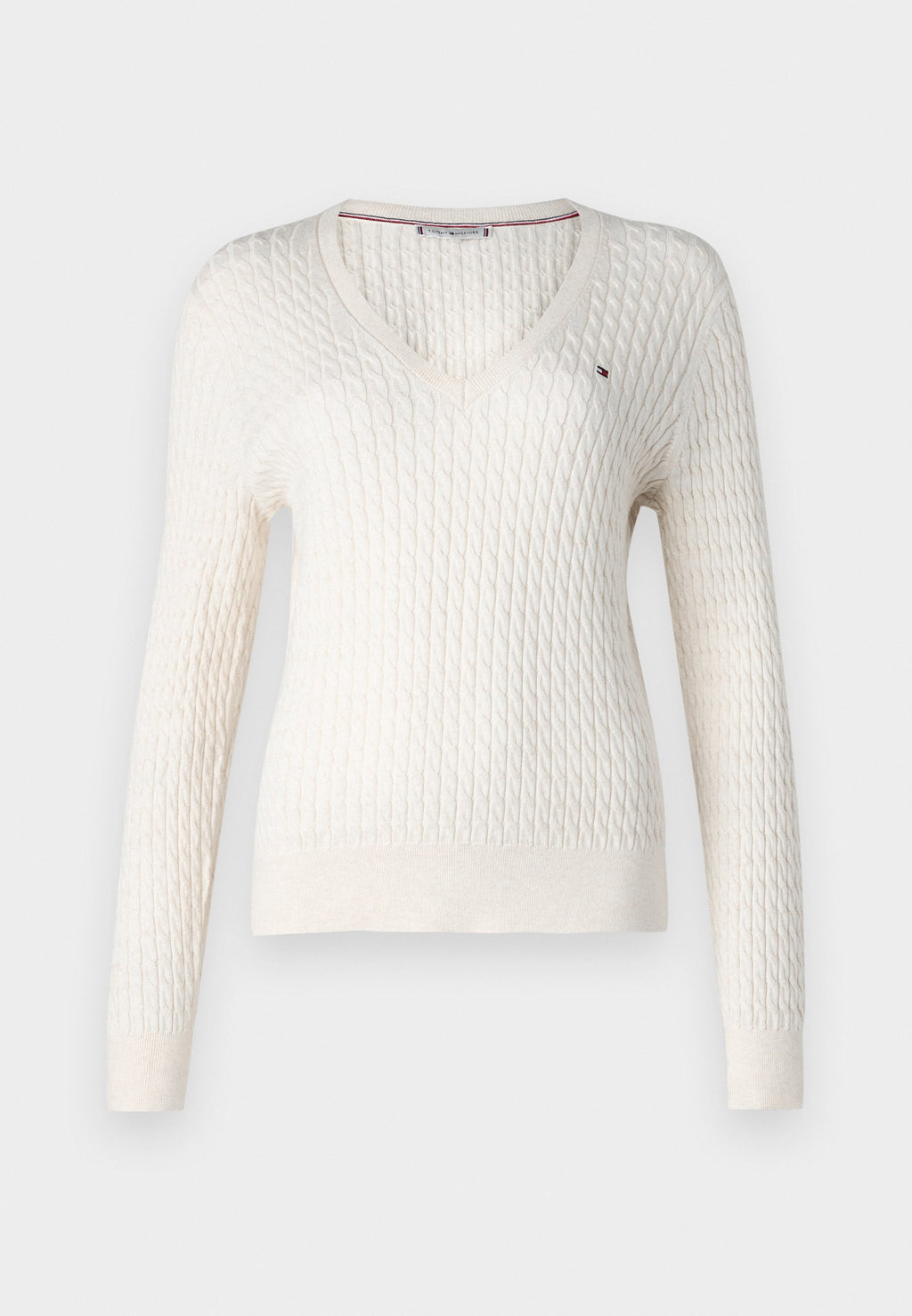 CABLE KNIT V NECK JUMPER Media 1