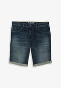 TOM TAILOR Denim shorts - vintage used dark stone blue