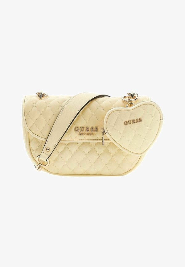 Guess ATABEY CONVERTIBLE XBODY FLAP - Cross body bag - yellow