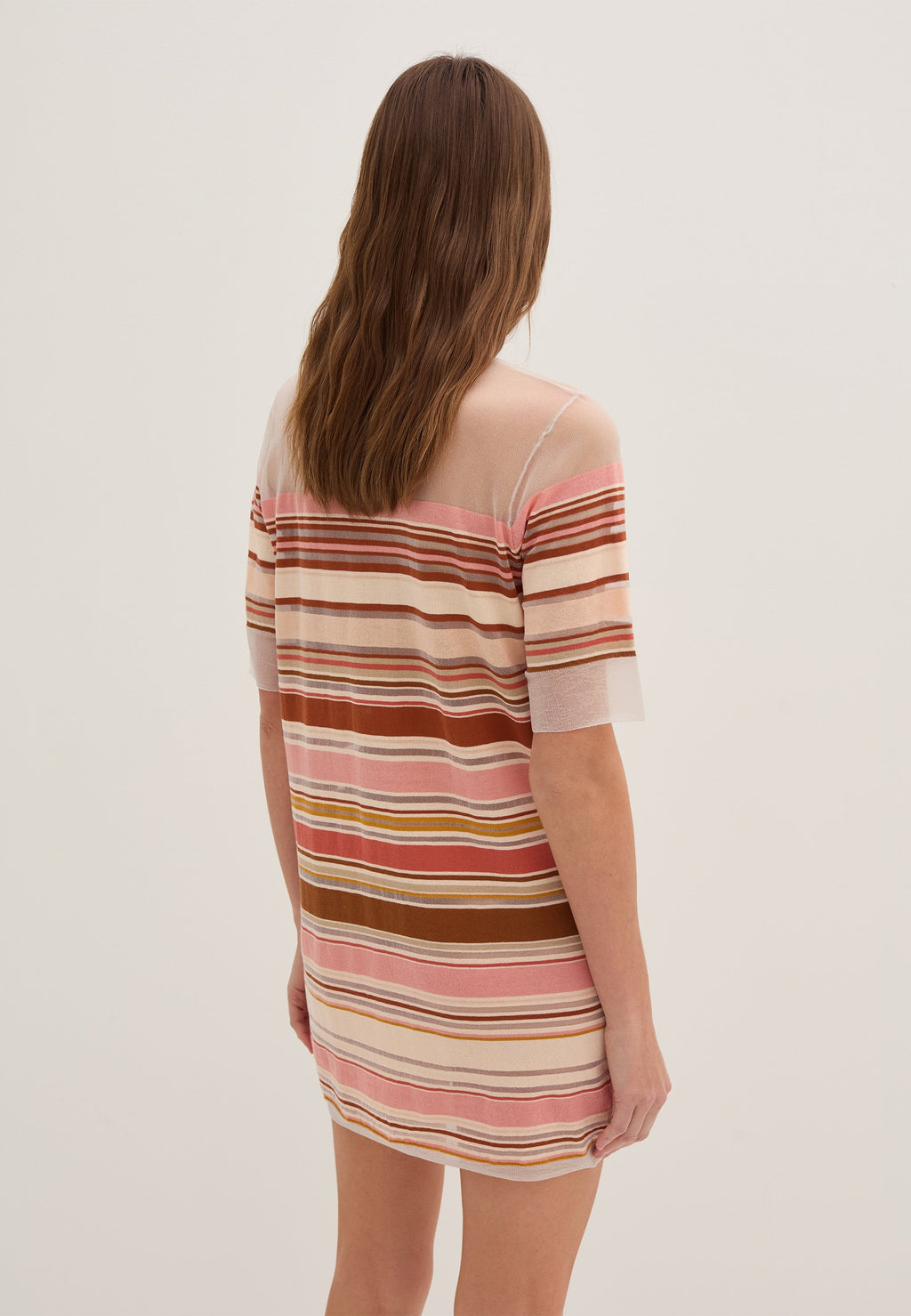 Stefanel SHORT STRIPED SHEER EFFECT