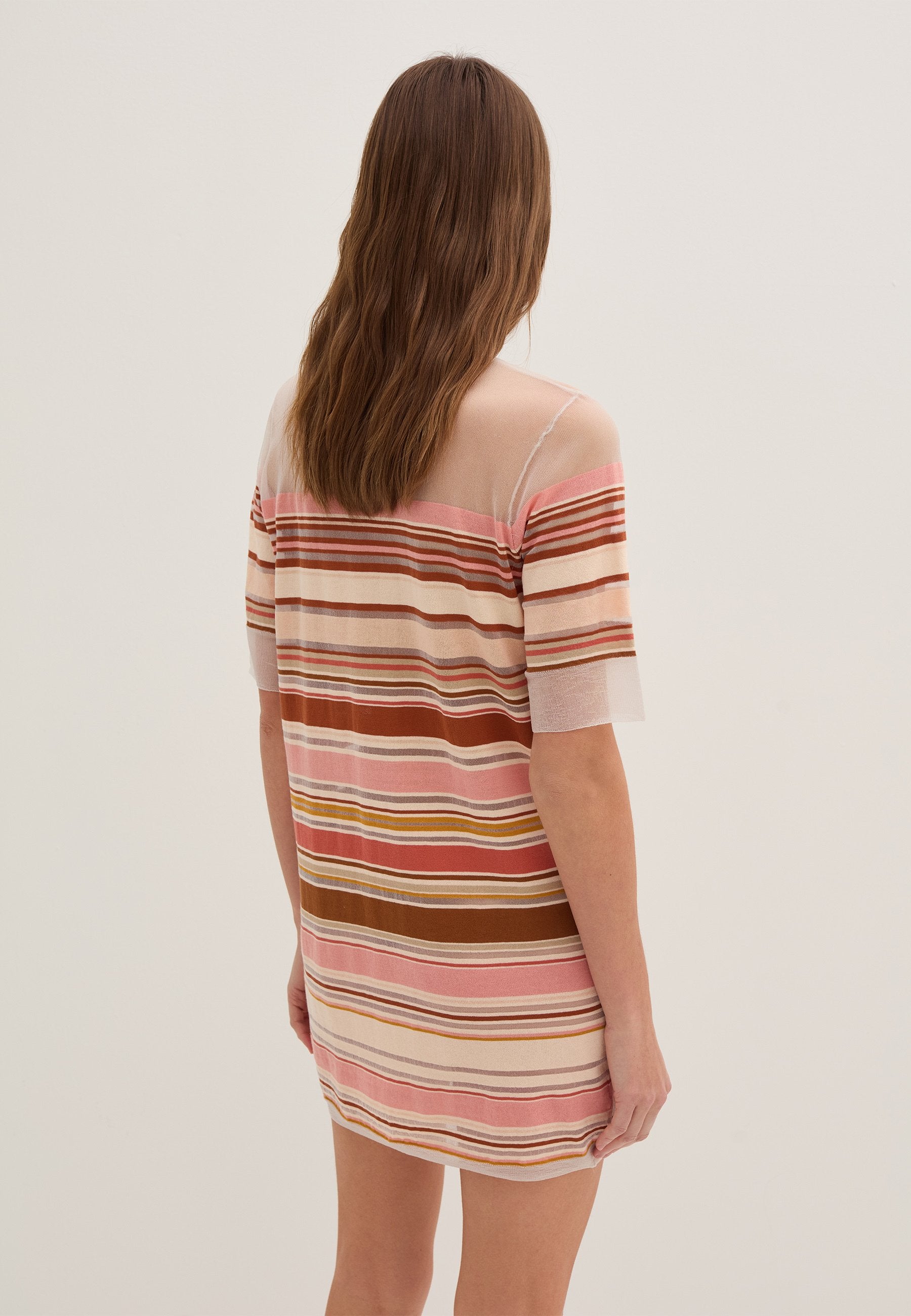 Stefanel SHORT STRIPED SHEER EFFECT