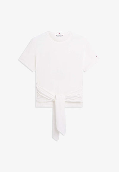 Tommy Hilfiger CO SLUB KNOT TEE - Print T-shirt - ecru