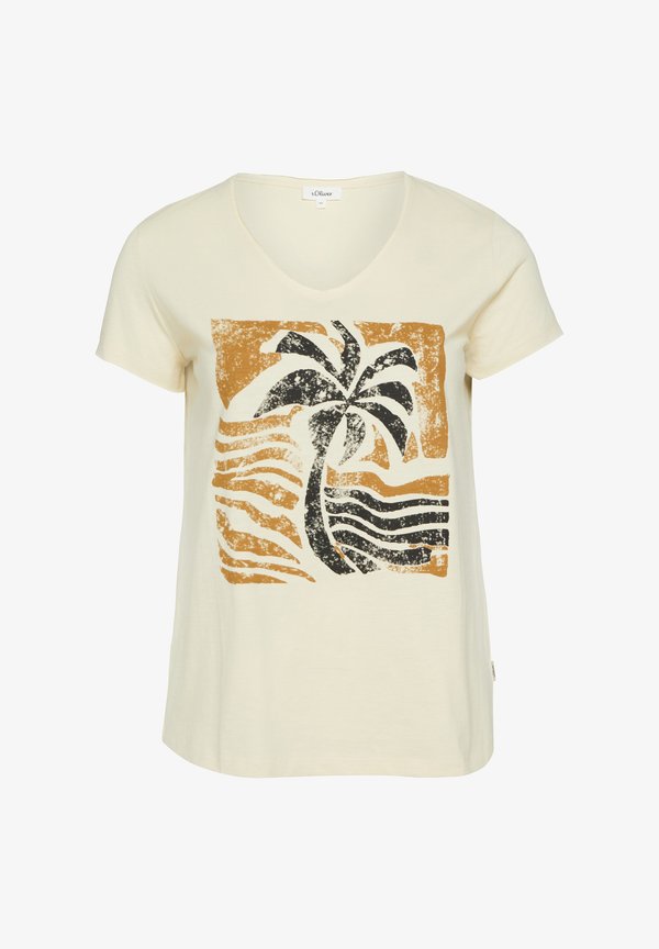 s.Oliver T-SHIRT - Print T-shirt - helles beige