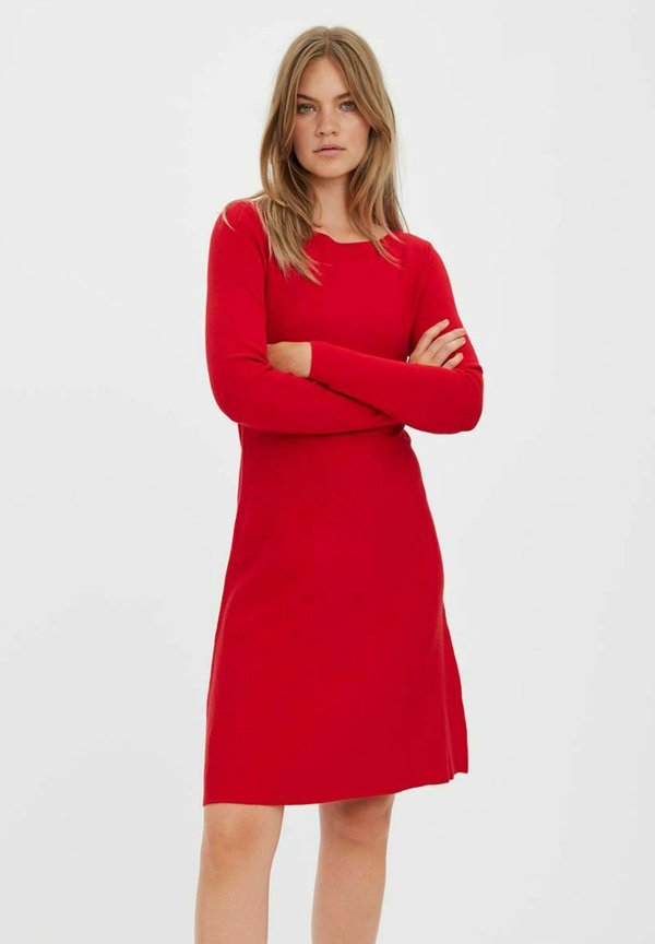 Vero Moda VMNANCY BOATNECK DRESS - Jumper dress - goji berry