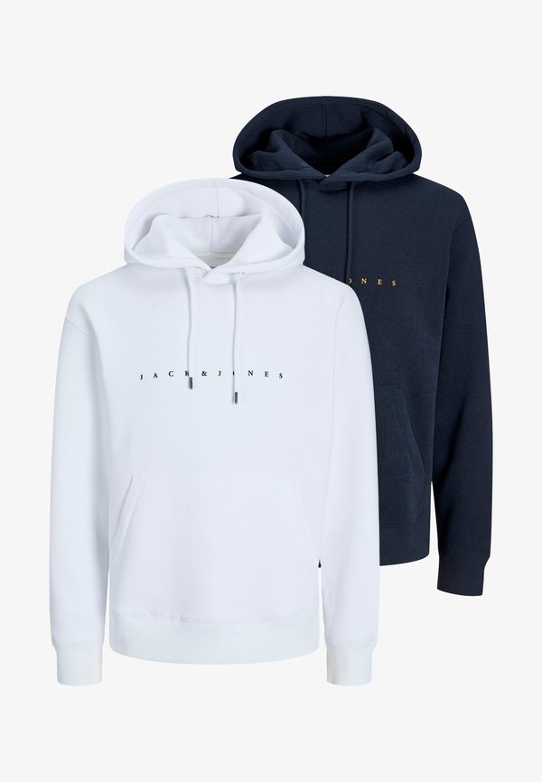Jack & Jones PRINTED 2 PACK  - Hoodie - dunkelblau   weiß