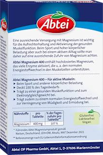 Magnesium 400 Tabletten 30 St Abtei